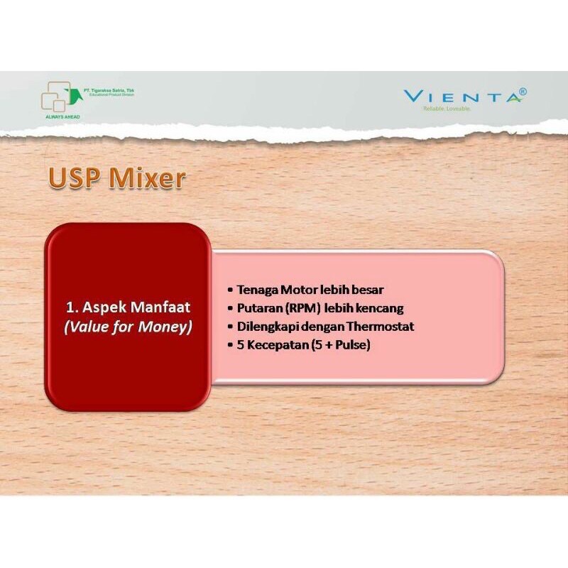 Mixer Vienta Percepatan 5 + Pulse GARANSI RESMI VIENTA