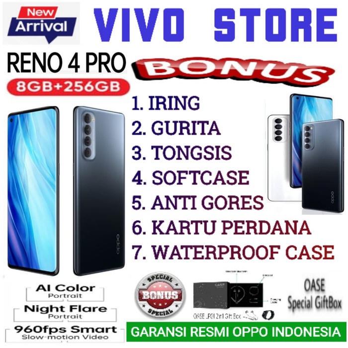 OPPO RENO 4 PRO RAM 8/256 GB GARANSI RESMI OPPO INDONESIA