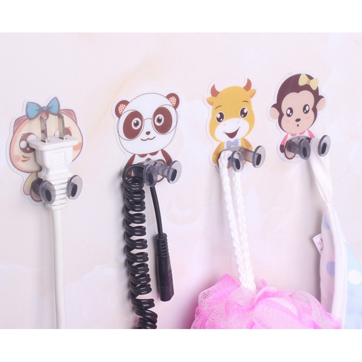 Gantungan Serbaguna HOLDER KABEL Gambar KARTUN HEWAN Lucu / Gantungan Lap Handuk Baju Sikat Kabel Hp