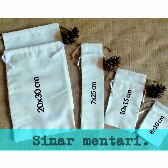 

NEW kantong blacu serut pouch - 8x12 cm