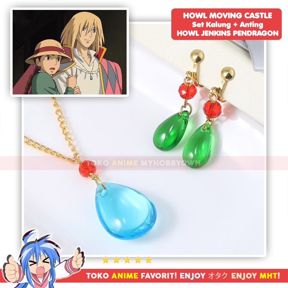 Set Anting Kalung Howl's Moving Castle Howl Jenkins Pendragon Cosplay