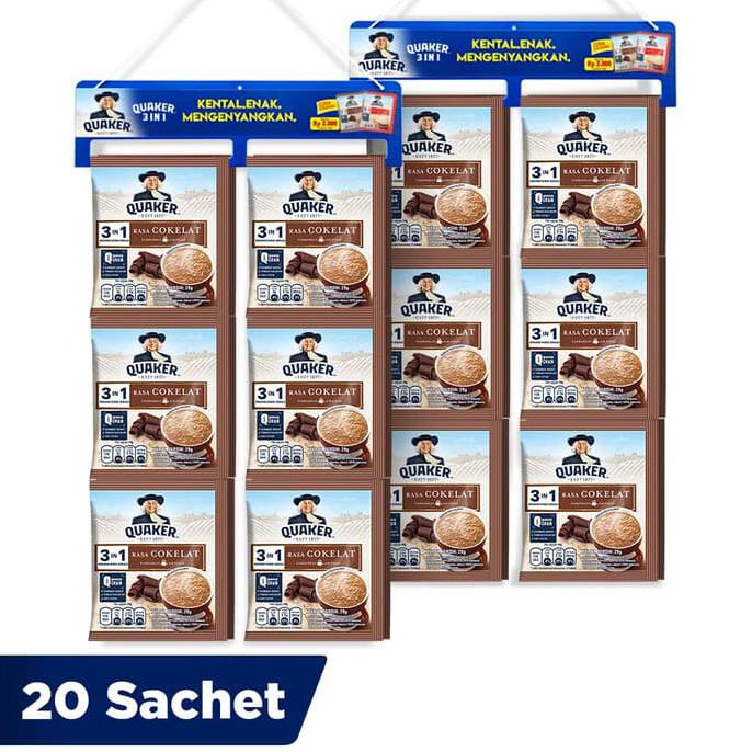 

PROMO Quaker 3in1 Cokelat Renceng 20 Sachets - Twin Pack