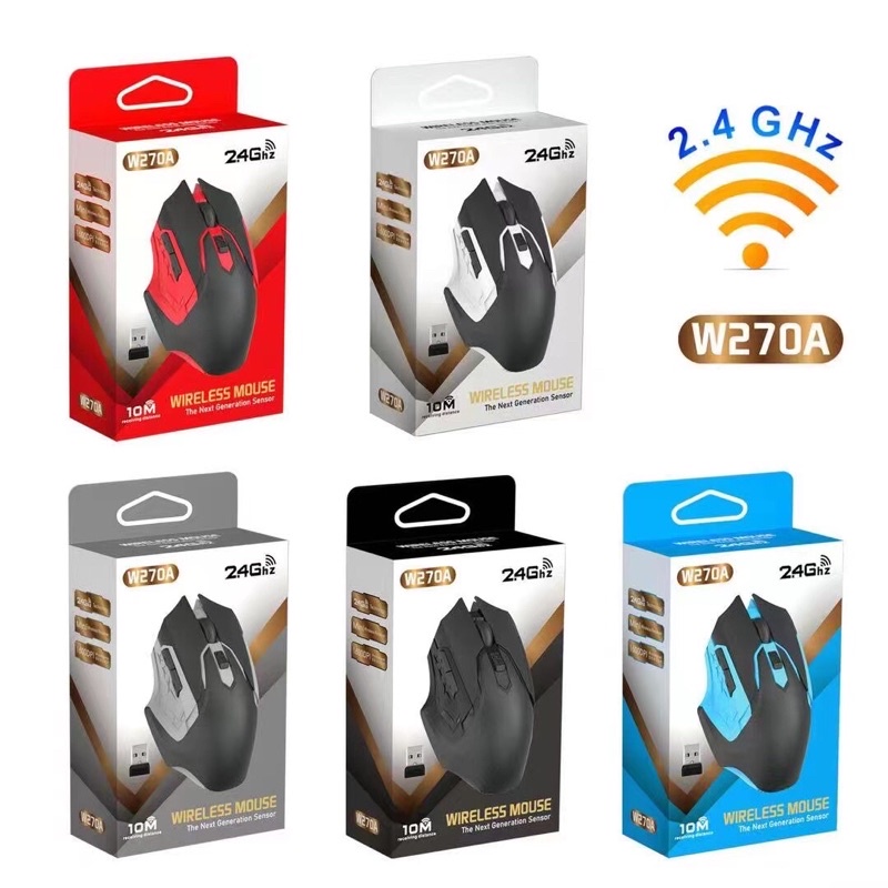 Mouse Wireless W270A 2.4G Optical USB Mouse Gaming dengan Receiver USB untuk PC Laptop mouse bluetooth W270A NEW