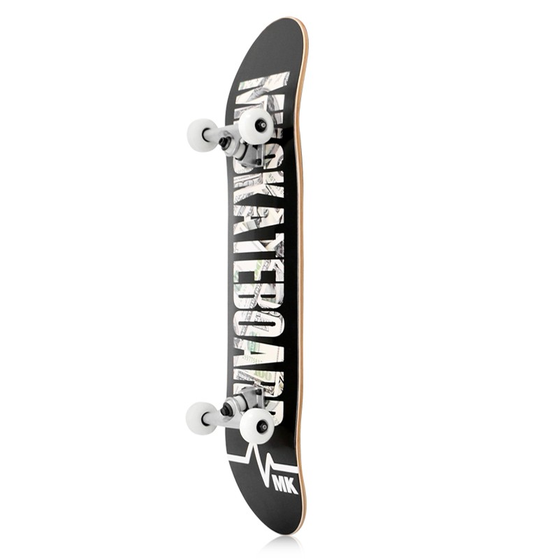 31 * 8Inch Pro Skateboard Pro Kayu Double Kick Tail Maples Warna Hitam Putih