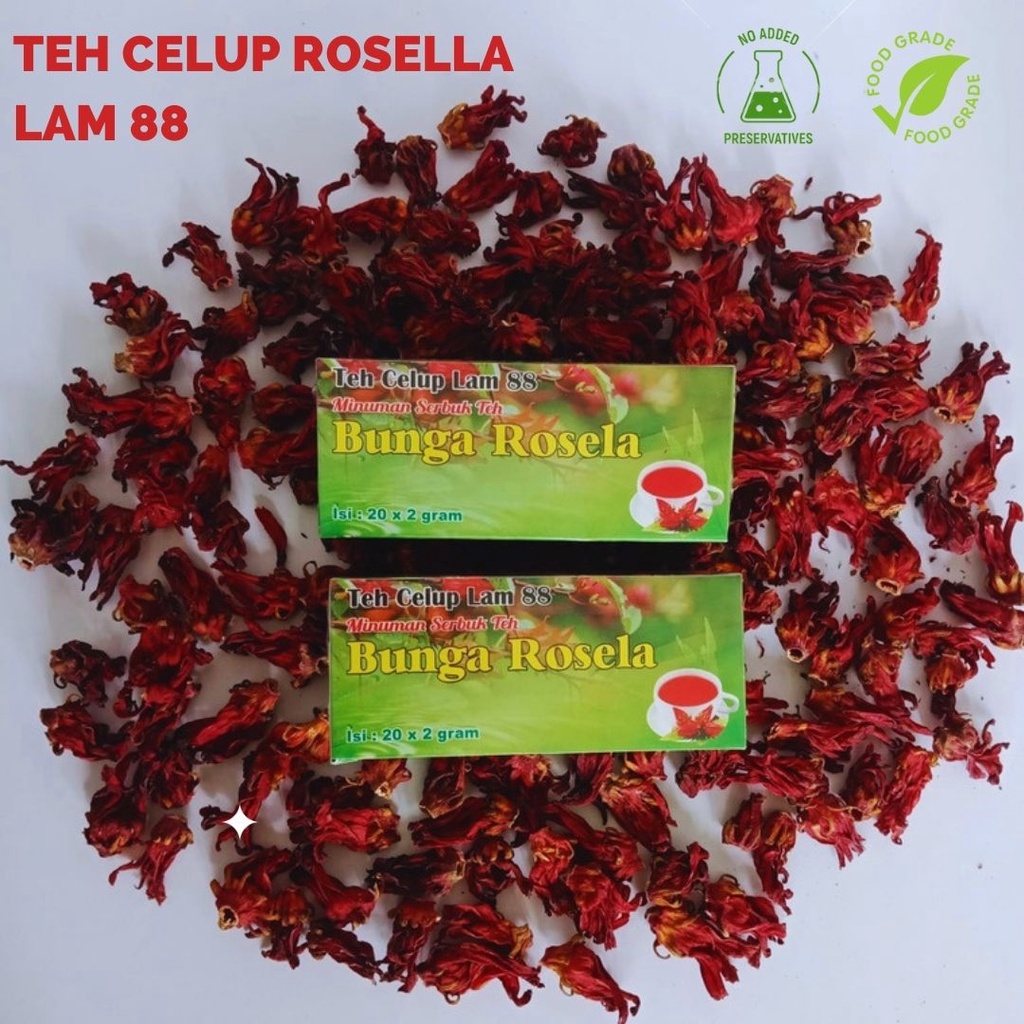 

teh celup bunga rosella merah isi 20 teh