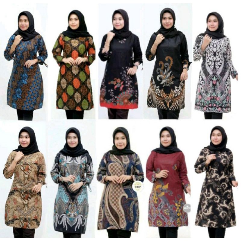 TUNIK BATIK WANITA MOTIF RESPATI GARIS