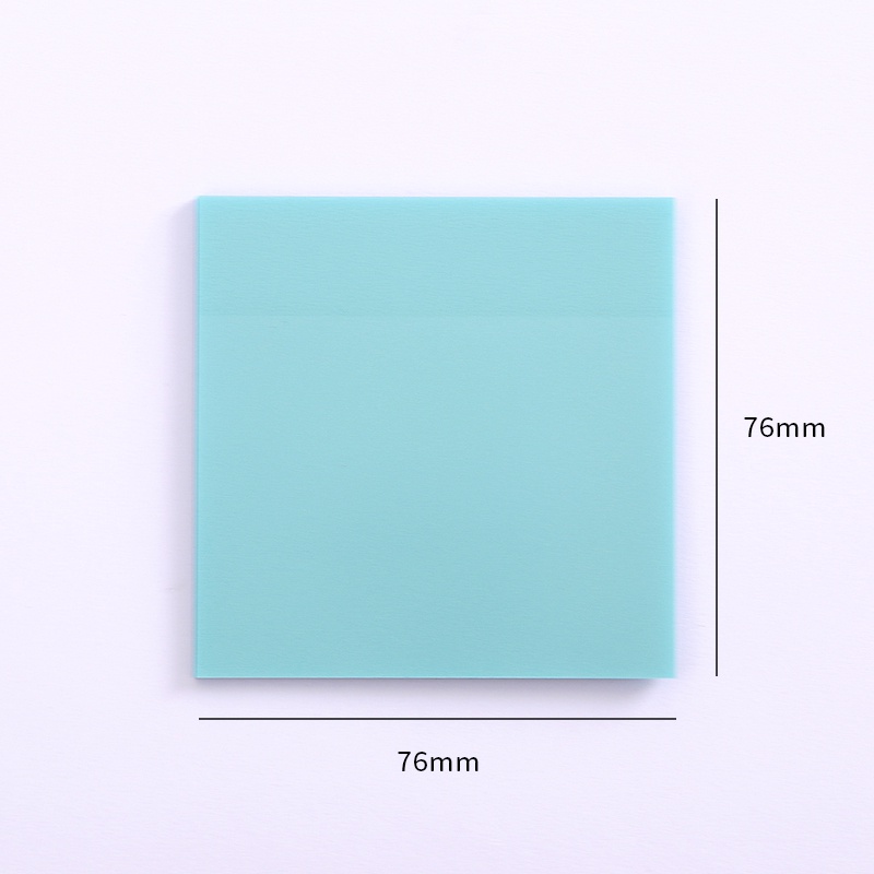 Winzige Transparent Sticky Notes transparan Memo Sticky Note Plastik Stiker Label Anti Air To Do List Untuk Kantor Sekolah-Hijau 76*76mm