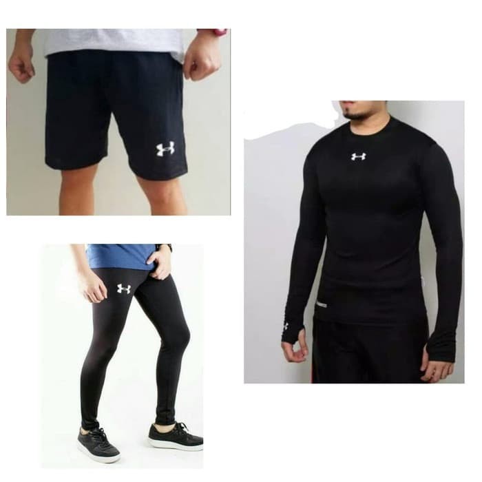 PROMO!! PAKET Baselayer Baju legging dan celana olahraga Gym Fitness TERJANGKAU TERMURAH