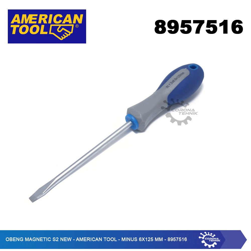 8957516 - Obeng Magnetic S2 New - American Tool - Minus 6x125 mm