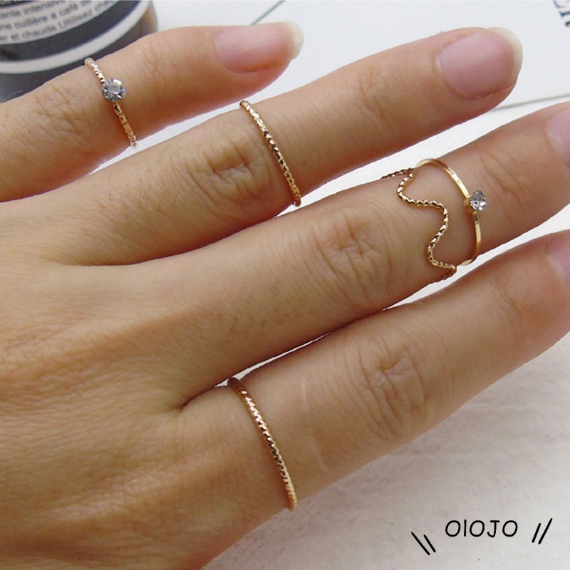 5Pcs / Set Cincin Fashion Pesona Wanita Aksesoris Mode - ol