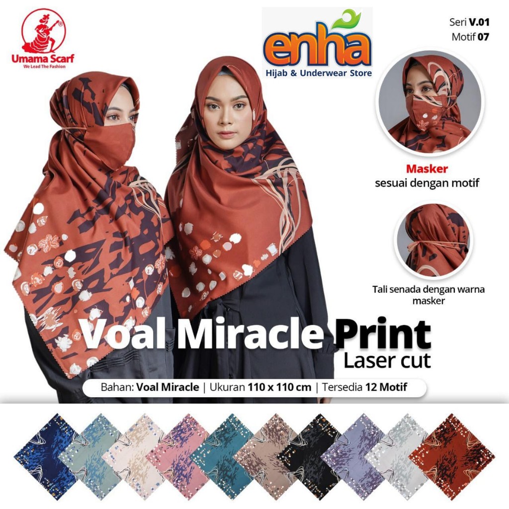 voal miracle print masker | hijab voal | voal laser cut | voal | hijab segi | hijab laser cut
