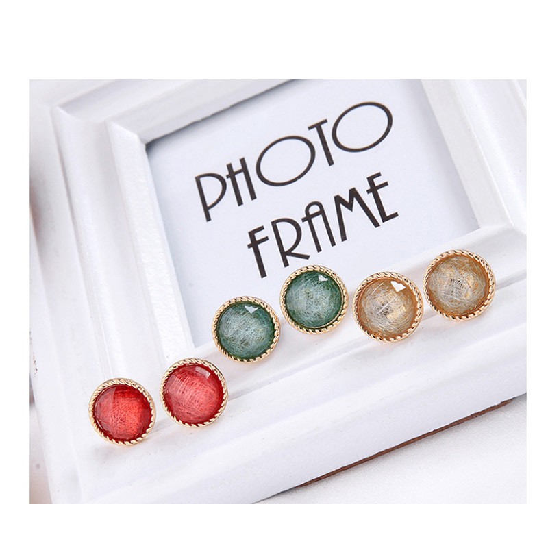 LRC Anting Tusuk Fashion S925 Sterling Silver Geometric Circle Earrings D09002