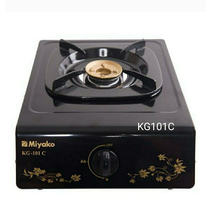 Kompor gas miyako 1 tungku 1 mata KG 101 C stainless teplon hitam