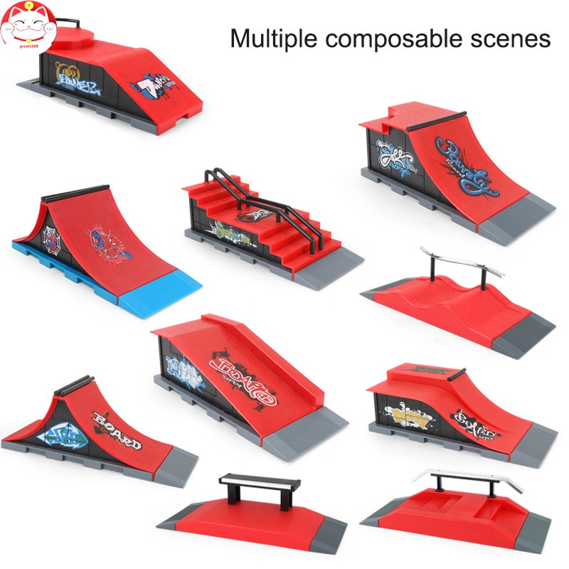 Skate Park Ramp Parts for Tech Decks Fingerboard Finger Board  Parks Gift For Kids