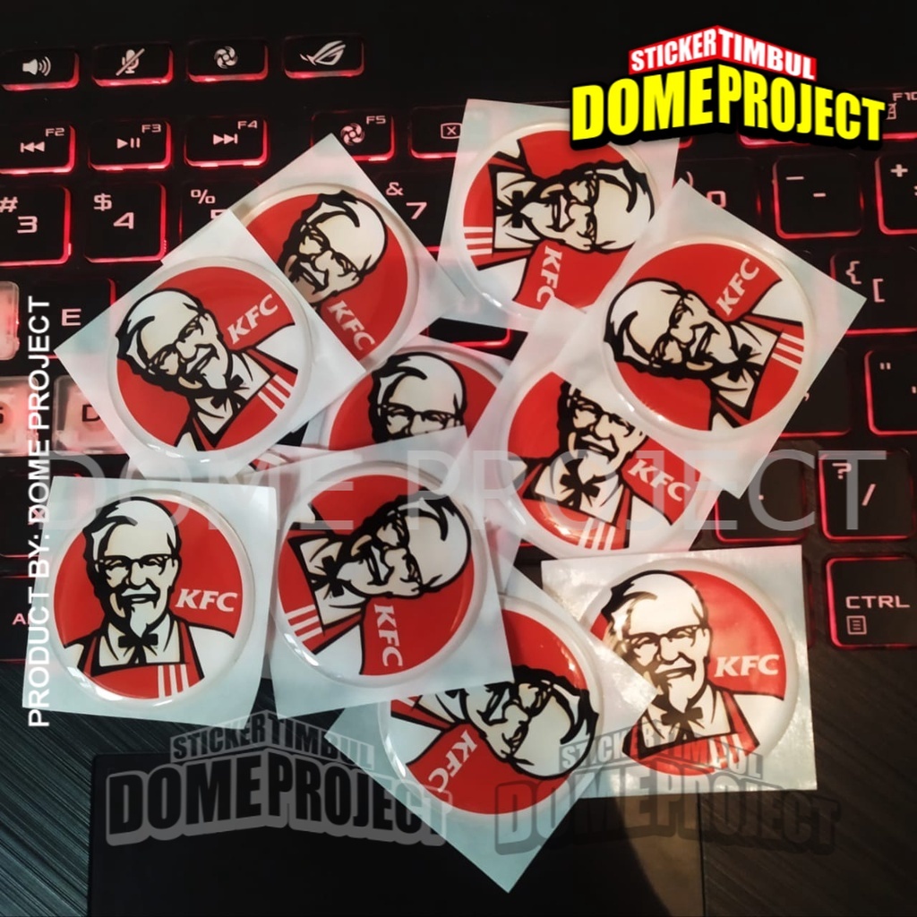 STIKER MOTOR KFC LOGO STIKER 3D RESIN LENTUR STIKER DIAMETER 4CM STIKER MOTOR AKSESORIS SEPEDA MOTOR