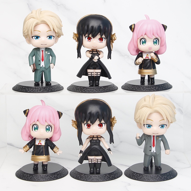 2022 May 6pcs / set Mainan Action Figure Anua Chibi Mata-Mata Bahan PVC Untuk Hadiah Anak