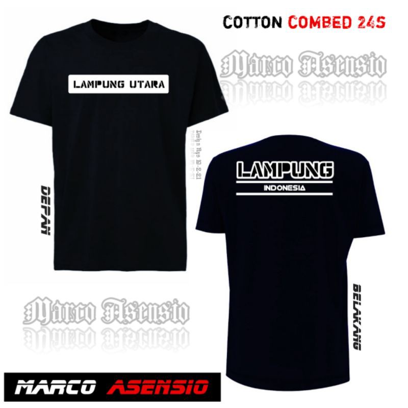 T-SHIRT KAOS PREMIUM FASHION PRIA MAUPUN WANITA DESAIN SIMPEL MA4 TULISAN LAMPUNG UTARA
