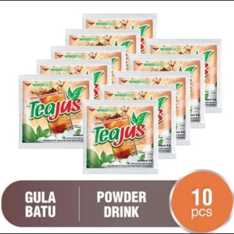 TEH TEAJUS GULA BATU SACHET SERBUK MURAH RENCENG ISI 10 SACHET