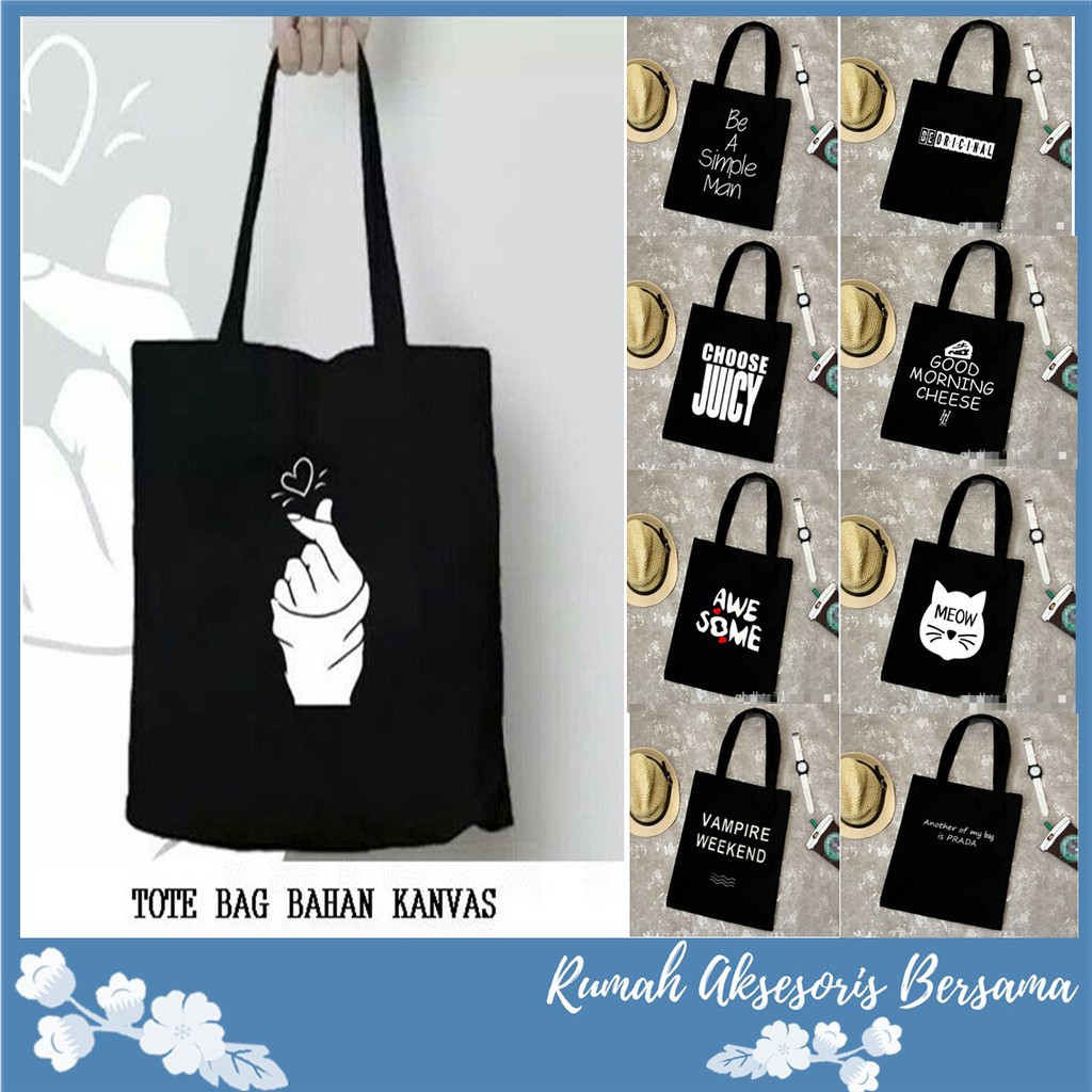 20+ Koleski Terbaru Tas Totebag Bahan Kanvas