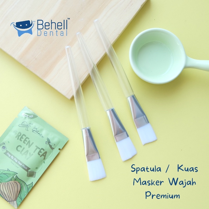 ORI KUAS PUTIH - SPATULA SILICONE BRUSH MASKER WAJAH CLEAR TRANSPARAN MAKE UP BENING KUAS MURAH BATAM / SERBAGUNA - Spatula Facial Sendok 1900