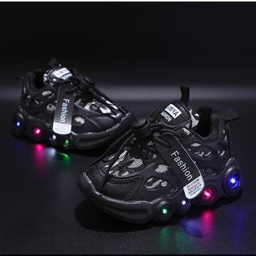 [Tokobig] Guccers LED Sepatu Anak Sport Sneaker Anak Size 21-30 Usia 1-5 Tahun - live pagi malam