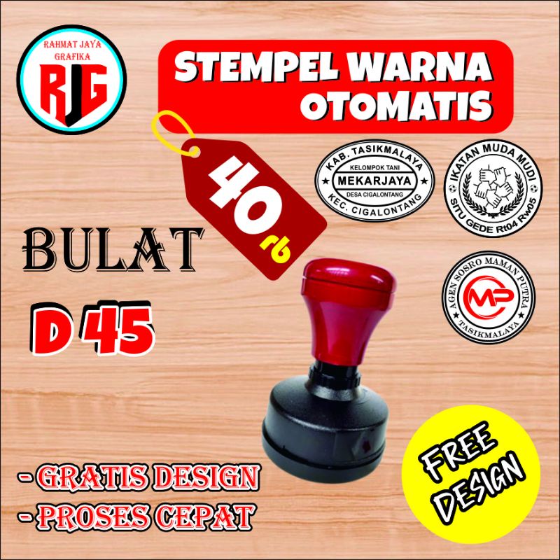

Stempel Flash Otomatis Warna Custom/Nama/Logo D45