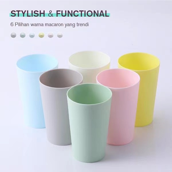 Gelas Plastik Warna Warni High Quality BPA Free SAMONO STW03C Reusable Microwave Cangkir Tahan Panas