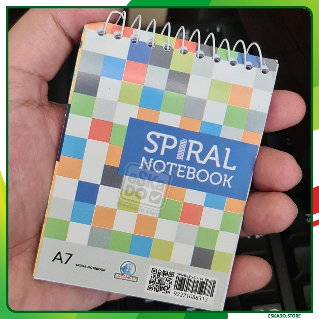 MOTIF Spiral Note Book A7 80 sheets GARIS - Buku Tulis Memo Locomotif