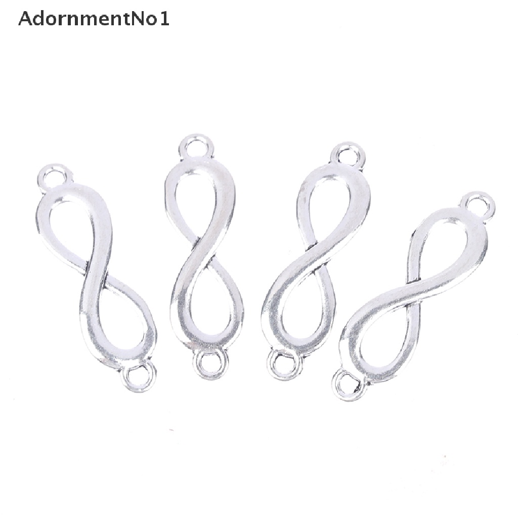 (AdornmentNo1) 20pcs Charms Link Simbol Infinity Warna Silver DIY