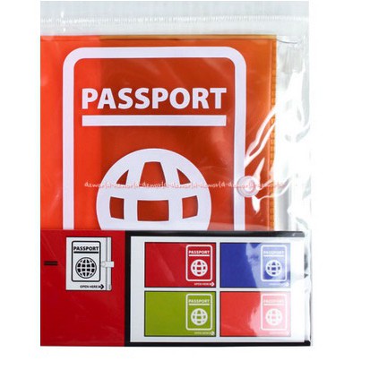 Passport Cover Buku Sampul Untuk Paspor Polos Pasport Holder Warna Biru Orange Merah Hijau Bahan Plastik Anti Air Waterproof