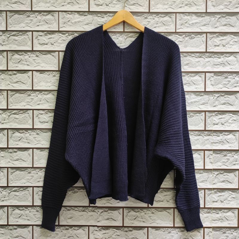 Cardigan Rajut OVERSIZE BATWING/Cardigan Rajut Wanita Tebal PREMIUM STORE09 MURAH-Navy