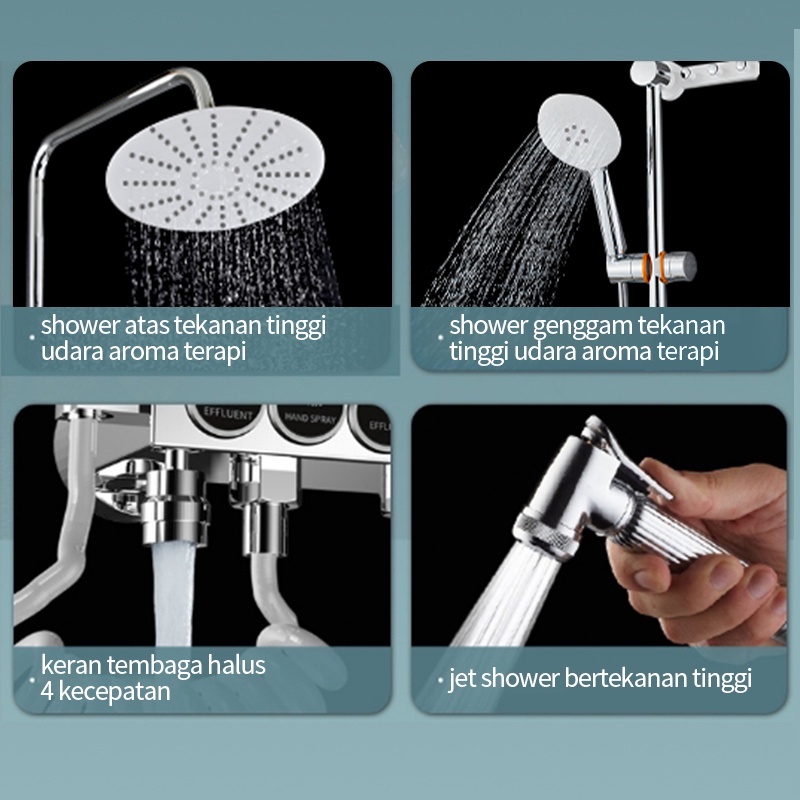 Shower Kamar Mandi 4 Dalam 1 Set Dengan Faucet Sprayer / shower set kamar mandi panas dingin