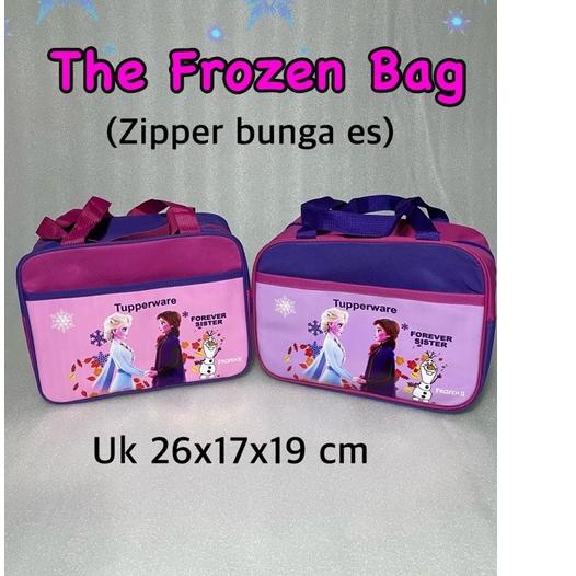 ⚡Terbaik Tas Frozen Elsa Tupperware (zipper bunga es)// Tas forever sister// tas bekal
