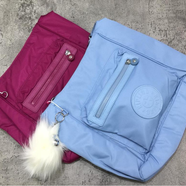 Tas Kipling ARTIC CROSSBODY BAG Purple Garden Belgian Blue ORI Import Selempang Medium Besar Ungu