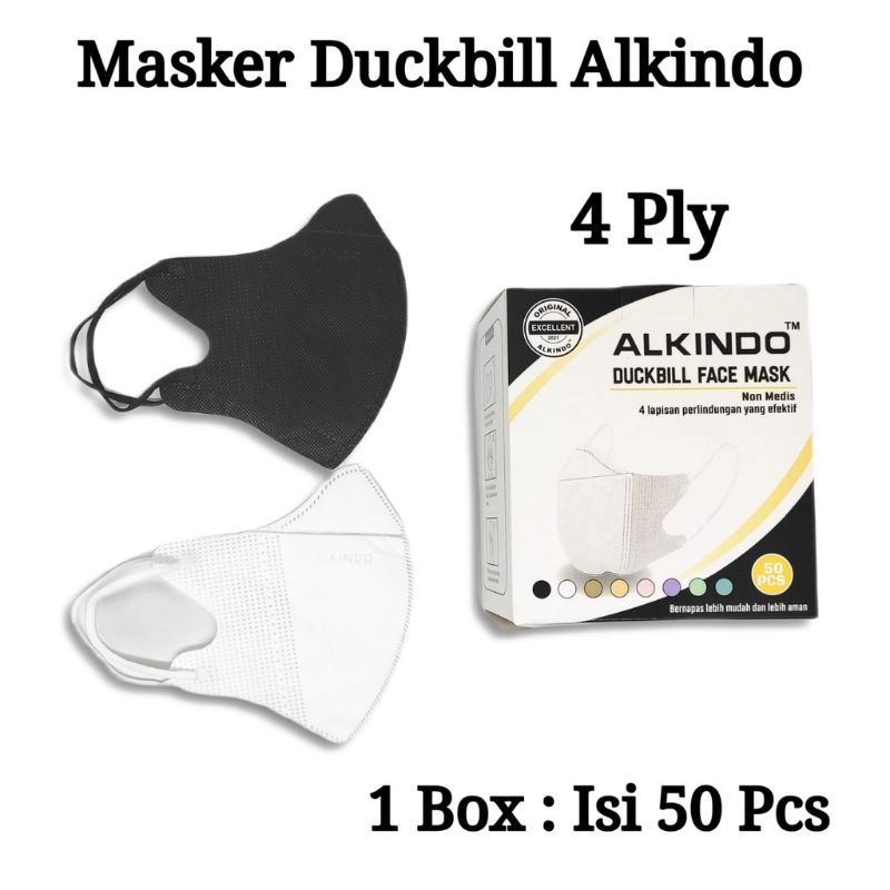 Jual Masker Duckbill Alkindo Garis 4ply Box Isi 50pcs | Shopee Indonesia