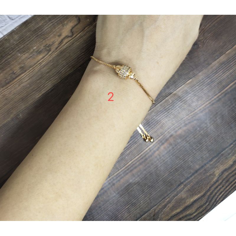 Fifi Fashion Gelang serut Kannelite Model Perhiasan Lapis emas 08#