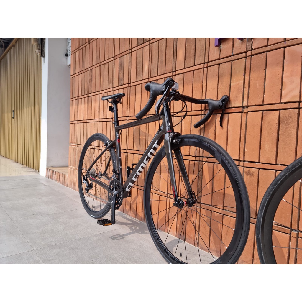 Khusus Gojek/Grab Instan Sepeda Balap Roadbike Element Nerone Full Carbon RD Shimano 105 New 2021 Red Black Garansi Termurah Murah SNI-6