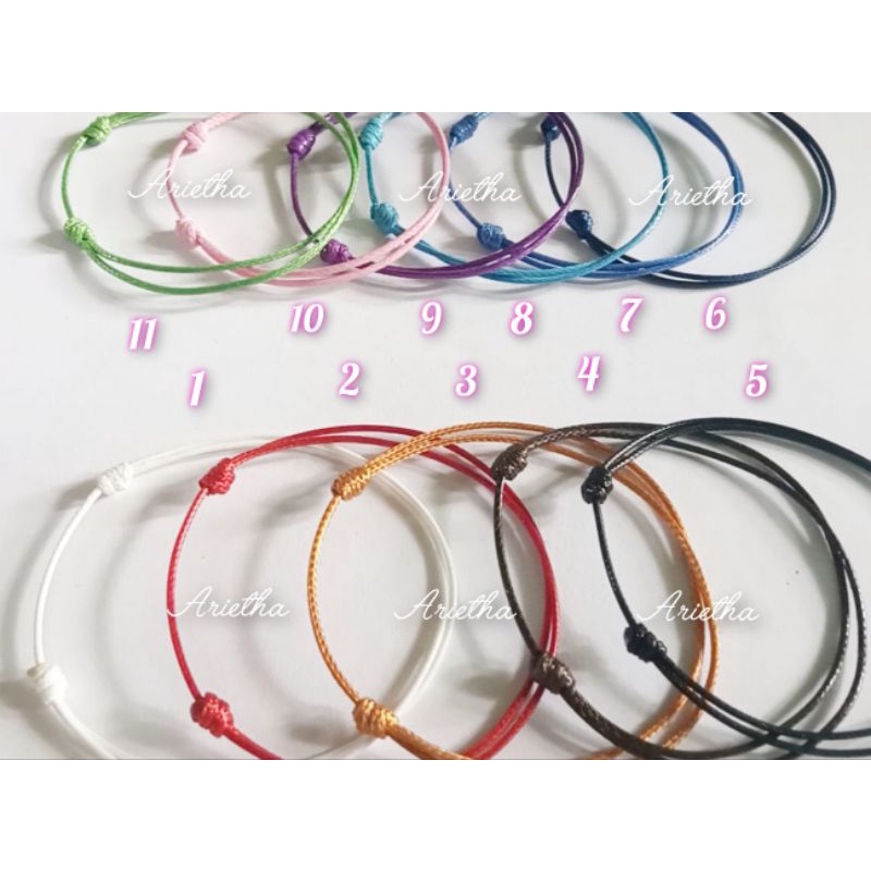 GELANG POLOS TALI KOREA 1MM MINIMALIS/TIPIS