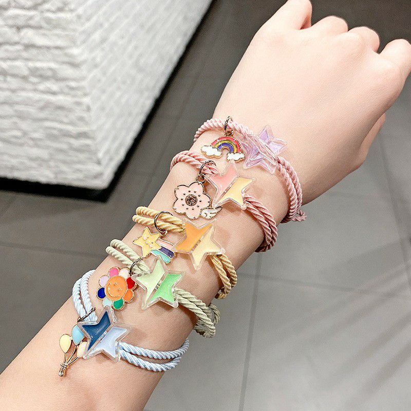 ~ PIYOSHI08 ~ Gelang Karet Aksesoris Wanita Motif Star Warna Warni AF197