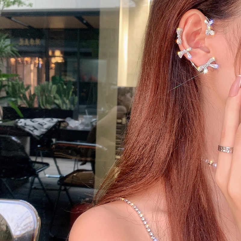 Anting Kait Klip Telinga Wanita Desain Pita Untuk Musim Panas