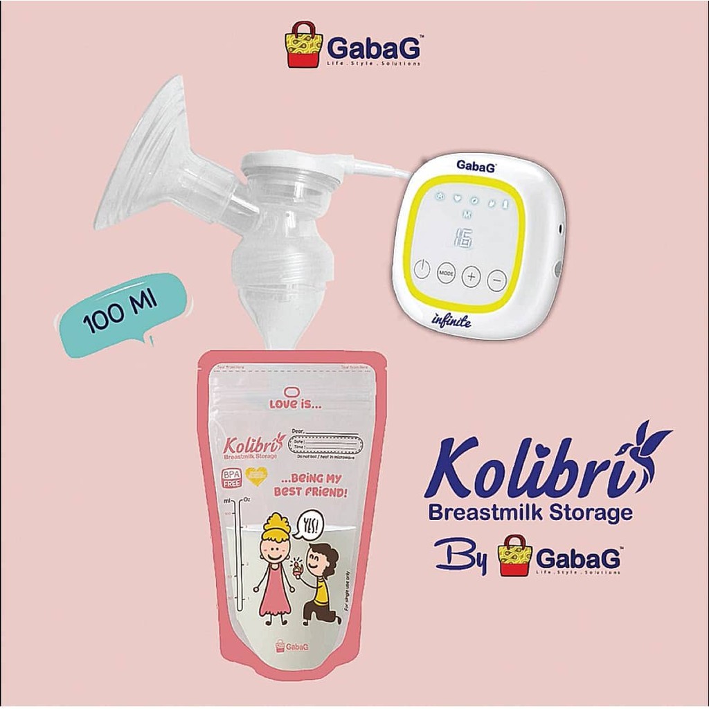 WARNA BARU !! Gabag Kantong / Plastik ASI 100ml 120 ml Kolibri Classic Love Boba