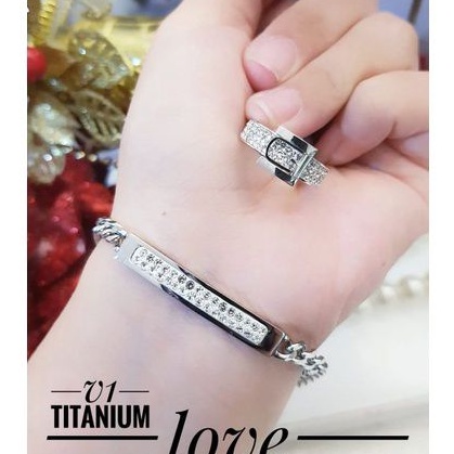 TiTanium set gelang dan cincin p928374