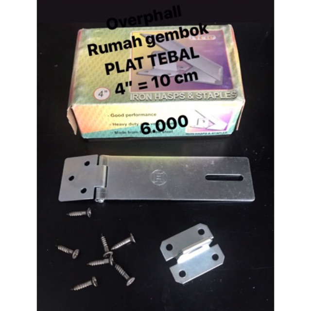 Rumah gembok 4” 10 cm . Overphall kunci pintu PLAT TEBAL