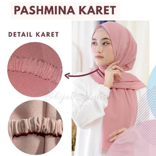 Pashmina diamond italiano tali karet dagu / pashmina instan karet