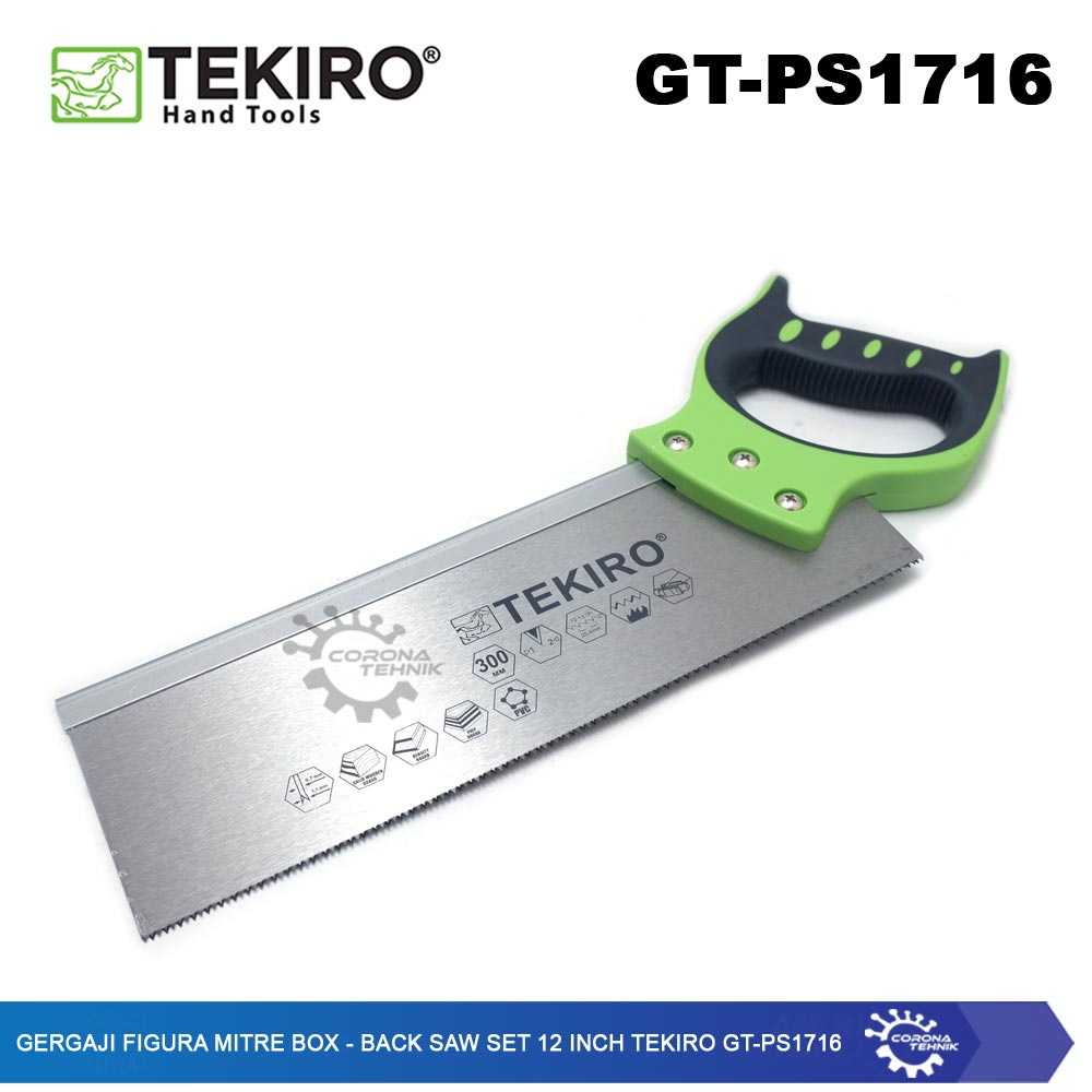 Tekiro GT-PS1716 - Gergaji Figura Mitre Box - Back Saw Set 12 Inch