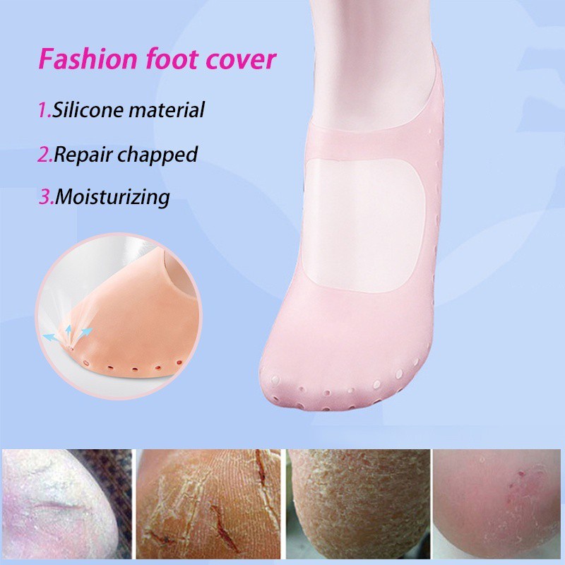 Gel silikon Padat Tipis Gel Kaus Kaki Tumit Retak Kaki Perawatan Kulit Pelindung Kaki Case Elastis Sepatu Pad