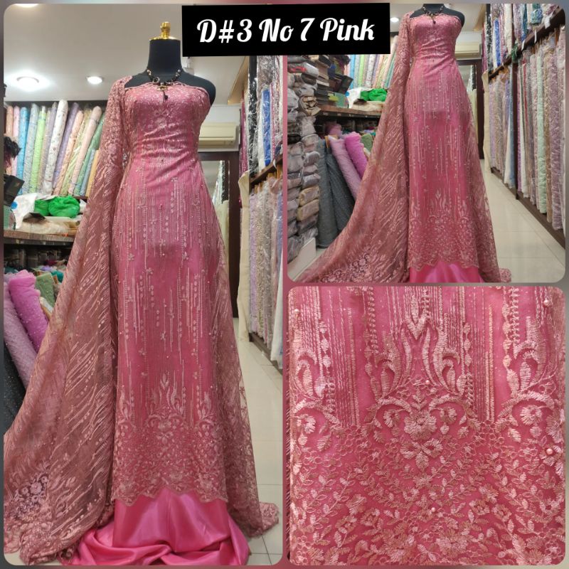 Kain Tile Brokat Majestic Rain Dress B D#3 No 7 Pink.