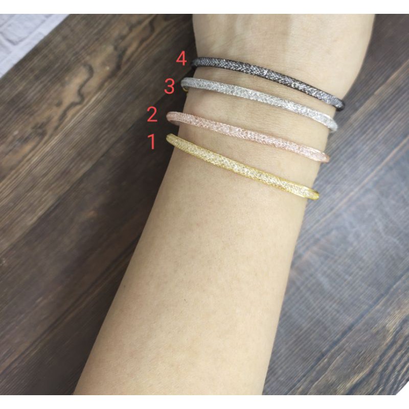 Fifi Fashion Gelang Tali Kawat Gilter Kristal Anti Air Waterproof U/Charm Liontin Mainan Pandora 12#