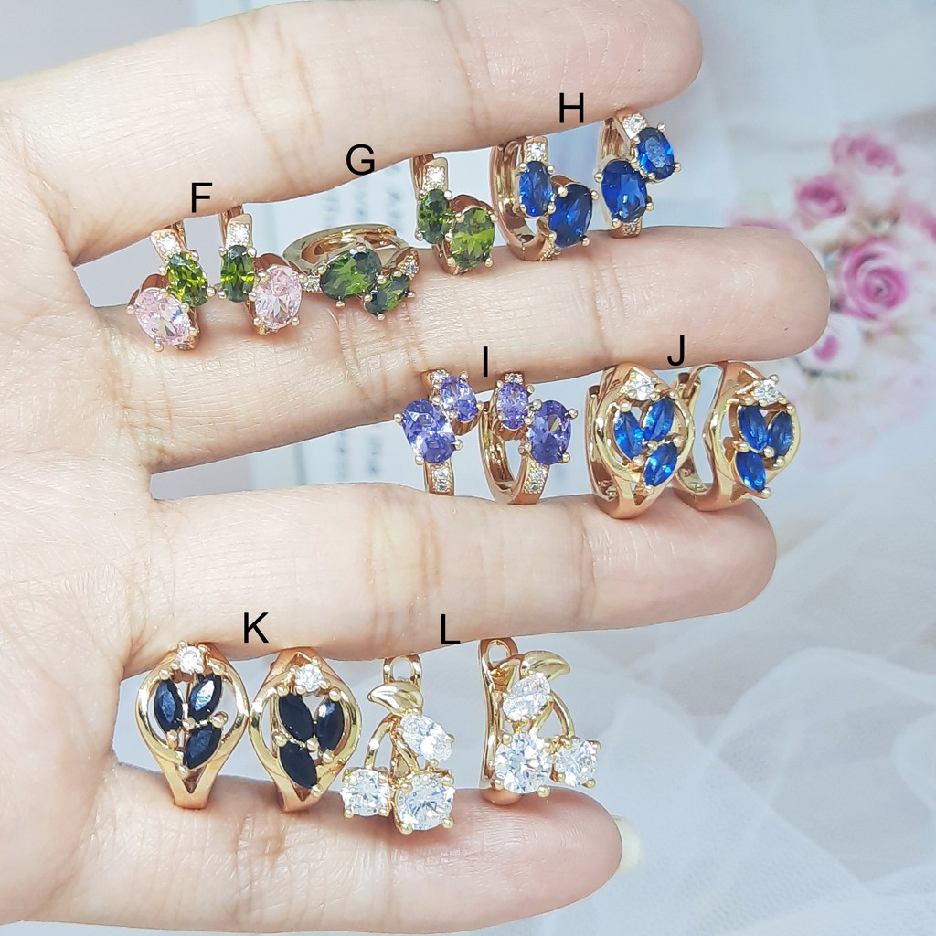 Anting Xuping Asli Model Hoop Batu Cubic Zirconia - BE200