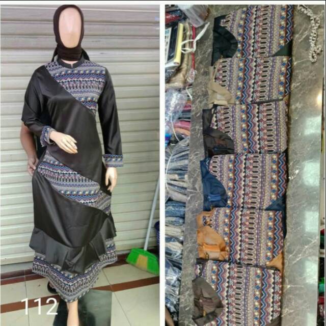 Gamis kombinasi songket